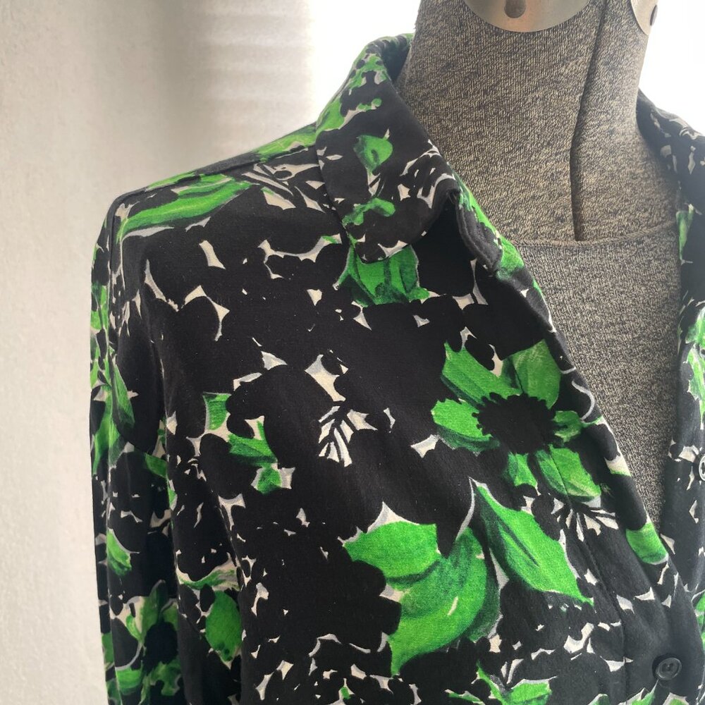 Samsoe Samsoe Button-Down With Black And Green Fl… - image 2